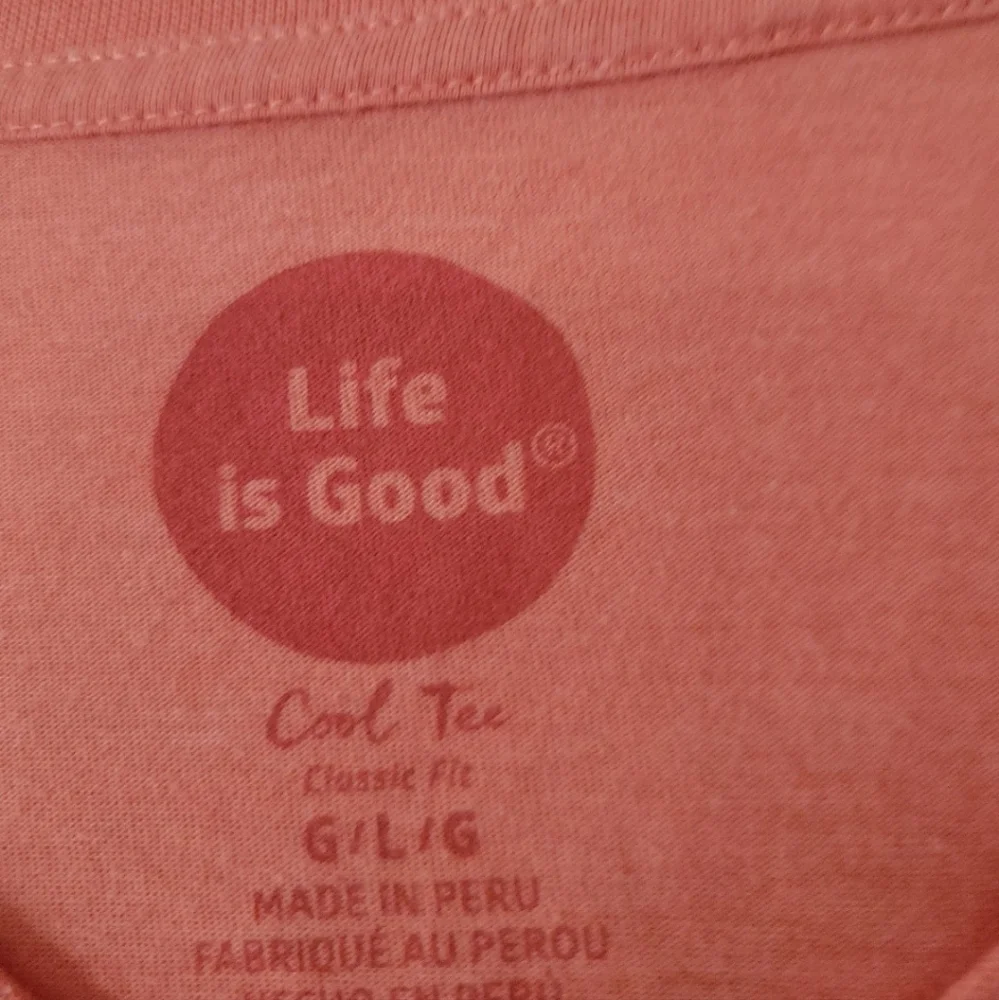 Life Is Good Peach Long Sleeve Tee with Ladybug Print - Picture 3 of 4